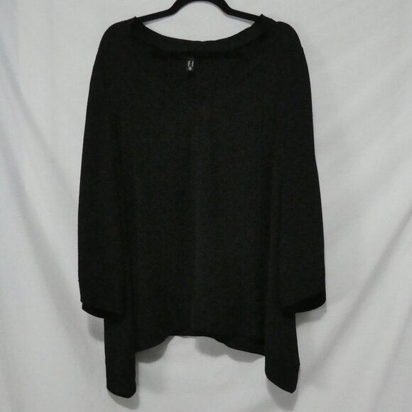 LOVE & LEGEND | size 16 | Black Long Sleeve V-NECK Blouse | Full Lace Arm Strips - Picture 1 of 14